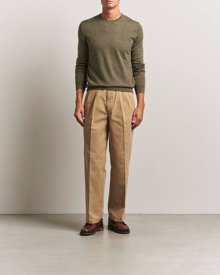 Mies | Puserot | Polo Ralph Lauren | Merino Crew Neck Pullover Cargo Olive Heather
