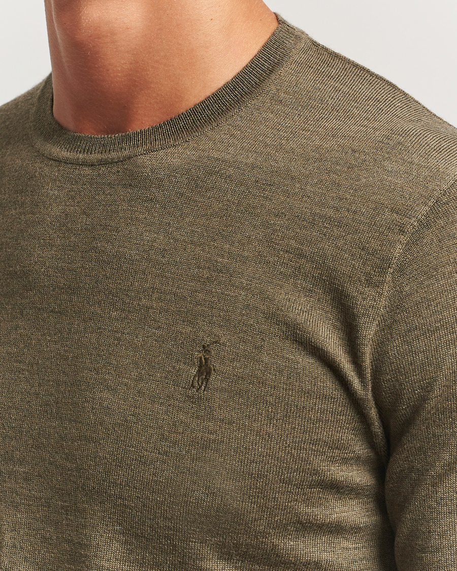 Mies | Puserot | Polo Ralph Lauren | Merino Crew Neck Pullover Cargo Olive Heather