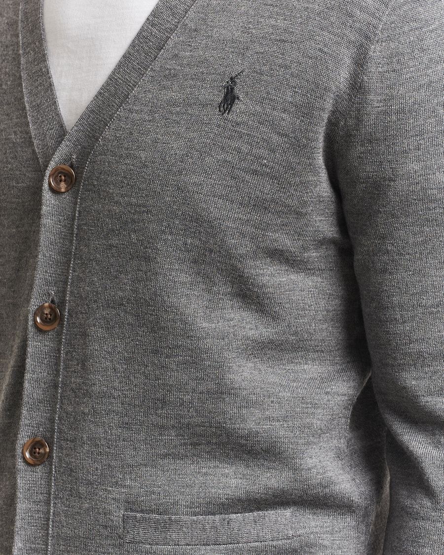 Mies | Puserot | Polo Ralph Lauren | Merino Knitted Cardigan Fawn Grey Heather