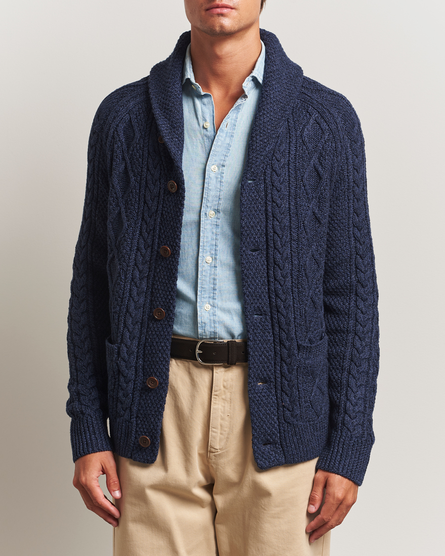 Mies | Puserot | Polo Ralph Lauren | Cotton Shawl Cardigan Navy Heather