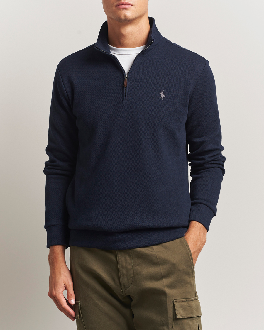 Mies | Puserot | Polo Ralph Lauren | Double Knit Jaquard Half Zip Sweater Aviator Navy