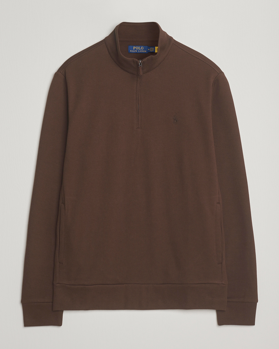 Mies | Puserot | Polo Ralph Lauren | Double Knit Jaquard Half Zip Sweater Nutmeg Brown