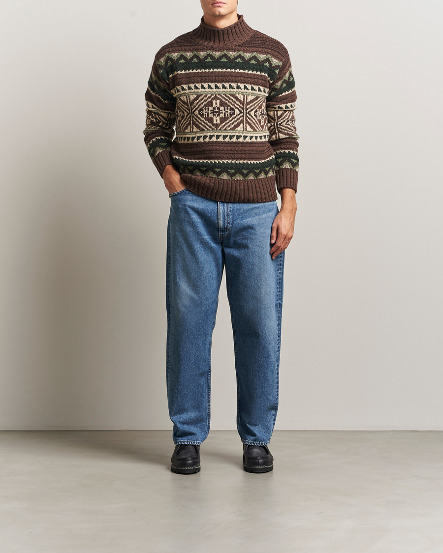 Mies | Puserot | Polo Ralph Lauren | Wool Cotton Blend Sweater Brown Combo