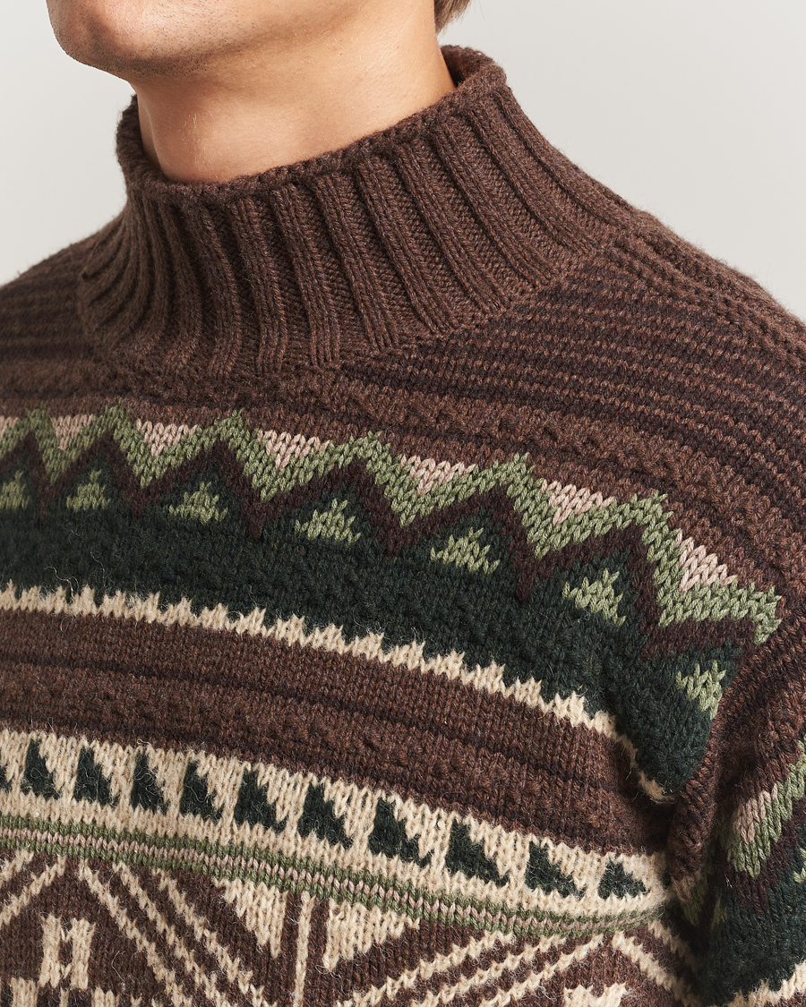 Mies | Puserot | Polo Ralph Lauren | Wool Cotton Blend Sweater Brown Combo