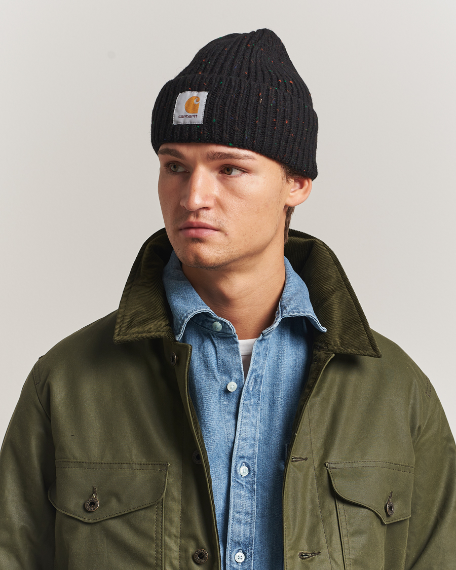 Mies | Carhartt WIP Anglistic Wool/Cotton Beanie Black | Carhartt WIP | Anglistic Wool/Cotton Beanie Black