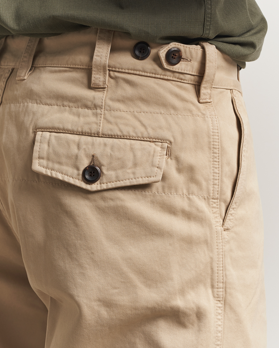 Mies | Housut | Drake's | Flat Front Peached Cotton Chino Sand
