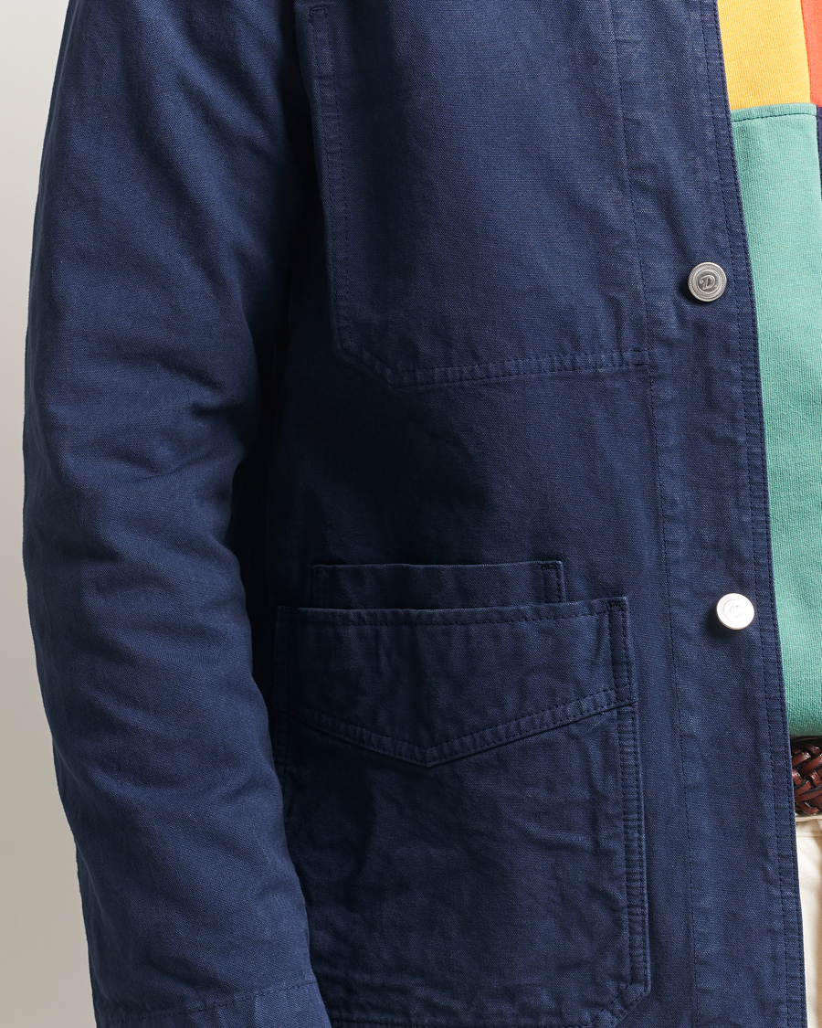 Mies | Takit | Drake's | Duck Cotton Canvas Chore Coat Navy