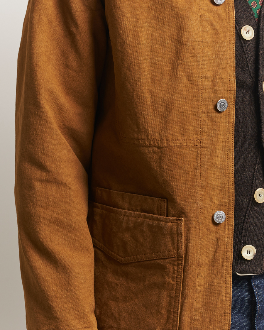 Mies | Takit | Drake's | Duck Cotton Canvas Chore Coat Tobacco