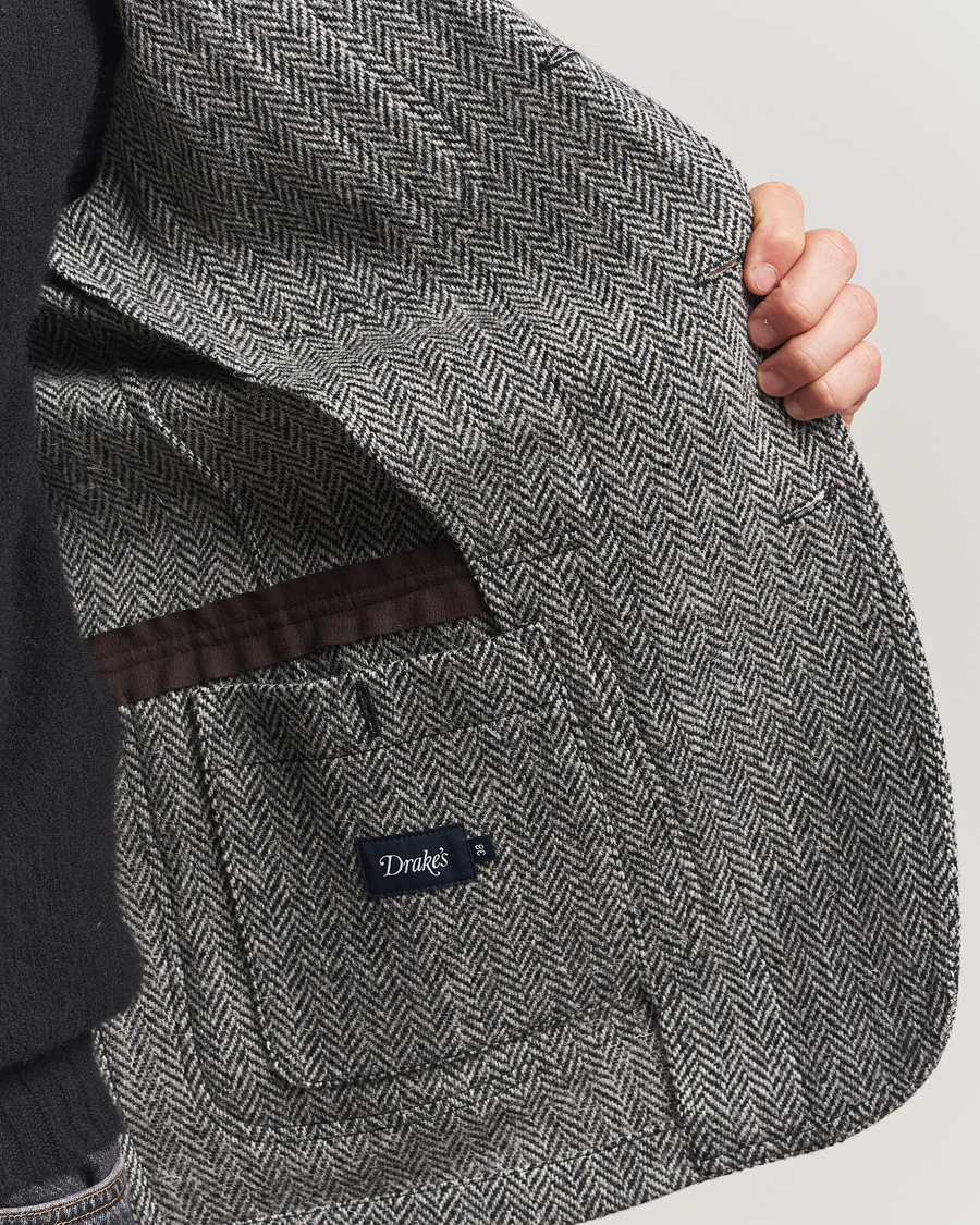 Mies | Pikkutakit | Drake's | MKVII Wool Herringbone Blazer Grey