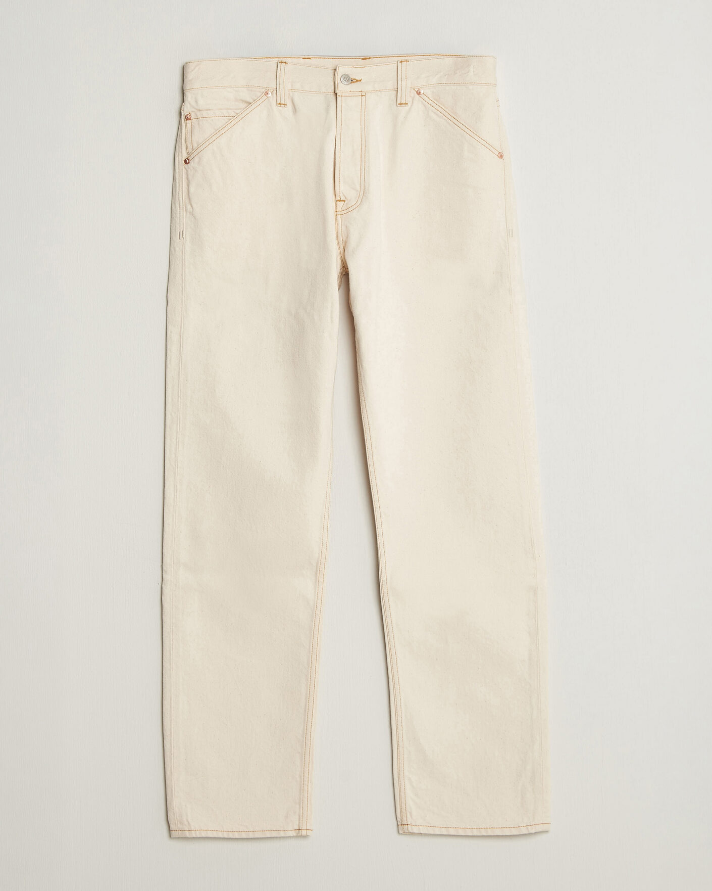 Mies | Farkut | Drake's | 5-Pocket Heavy Cotton Jeans Ecru