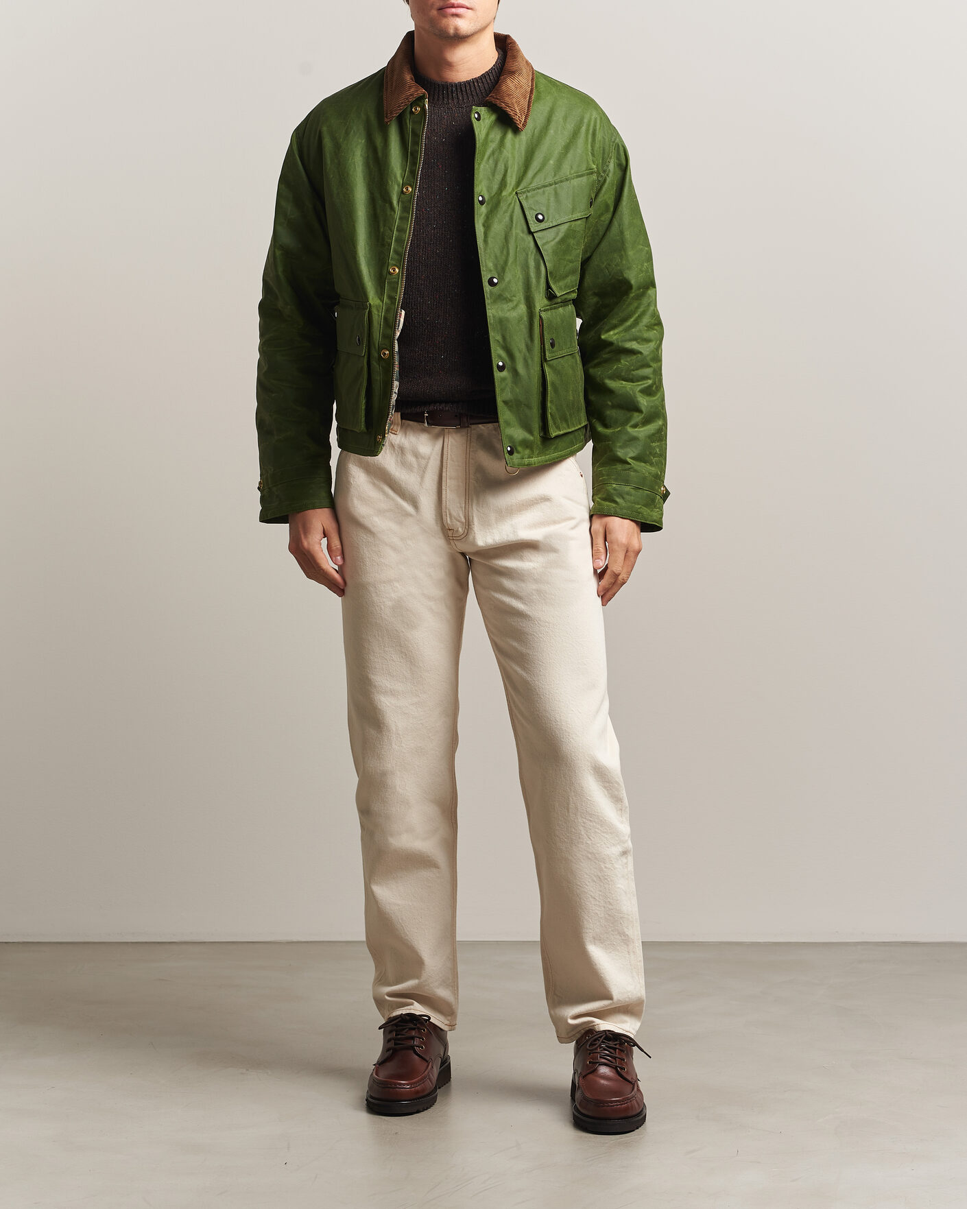 Mies | Farkut | Drake's | 5-Pocket Heavy Cotton Jeans Ecru