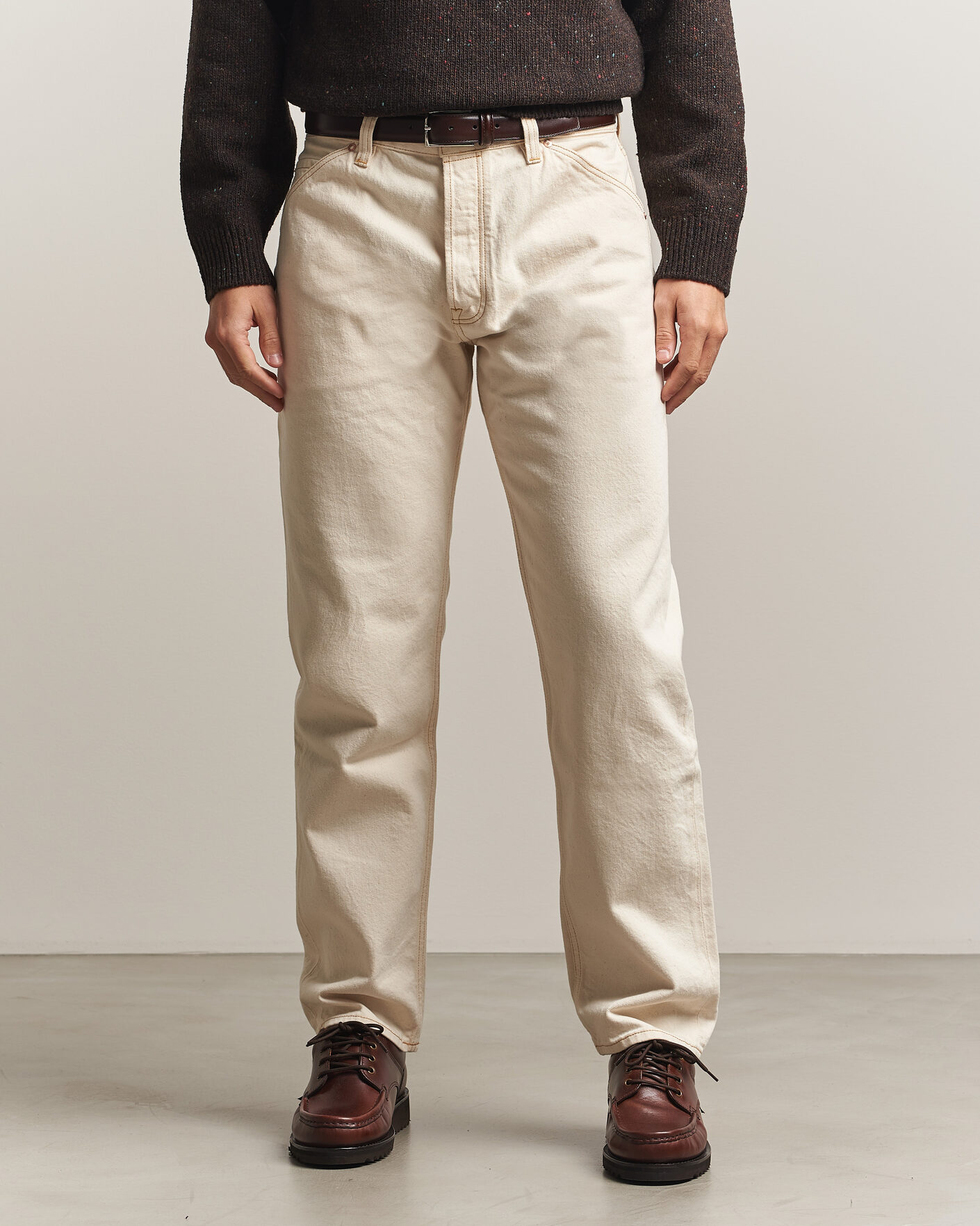 Mies | Farkut | Drake's | 5-Pocket Heavy Cotton Jeans Ecru