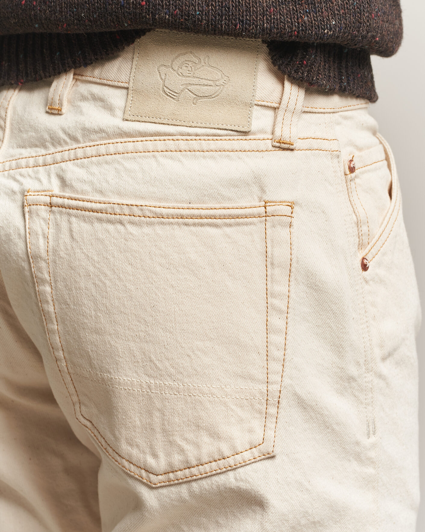 Mies | Farkut | Drake's | 5-Pocket Heavy Cotton Jeans Ecru