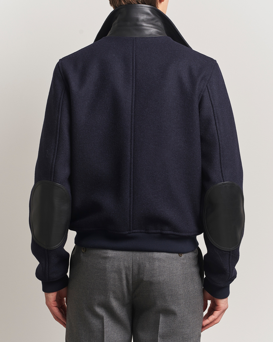 Mies | Takit | Drake's | Melton Bomber Jacket Navy