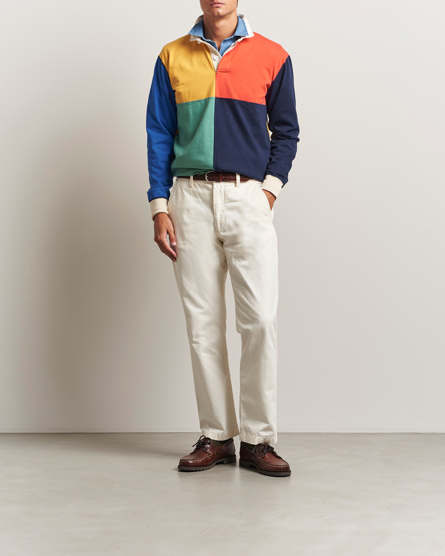 Mies | Puserot | Drake's | Paneled Rugby Shirt Multi