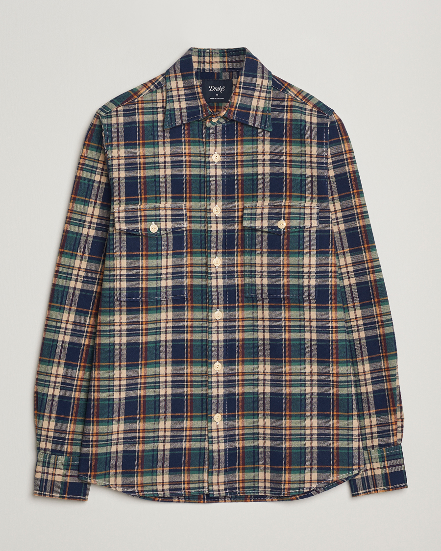 Mies | Kauluspaidat | Drake's | Check Relaxed Block Shirt Multi