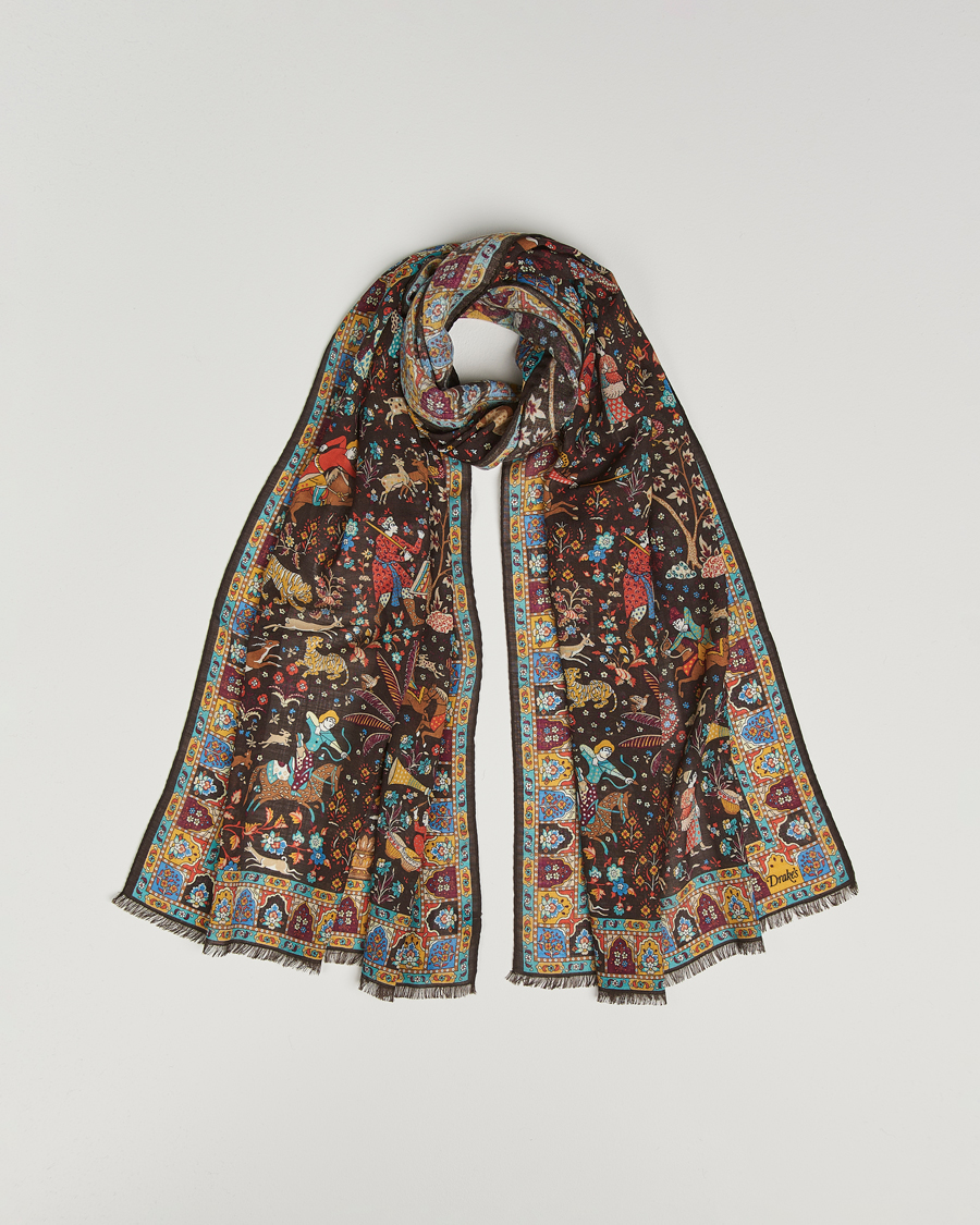Mies | Drake's Mogul Garden Scarf Brown | Drake's | Mogul Garden Scarf Brown
