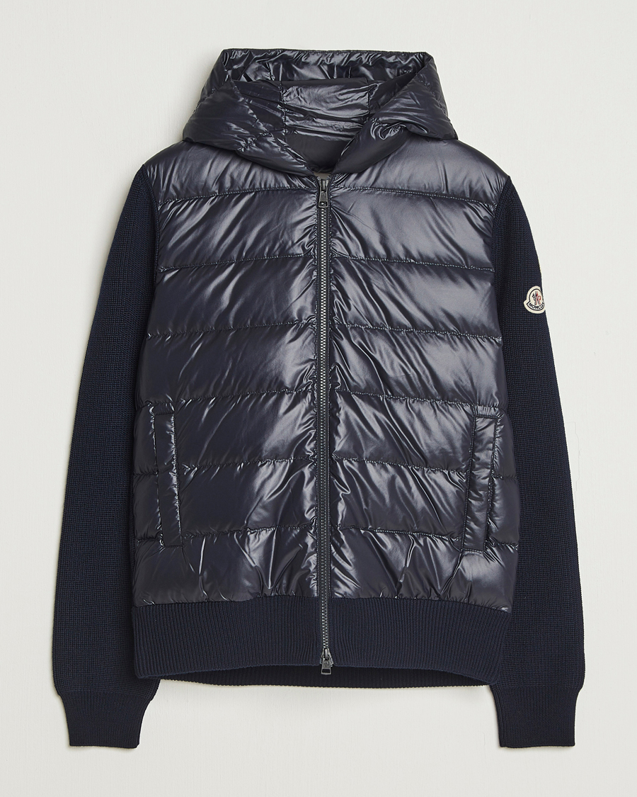 Mies | Puserot | Moncler | Padded Hooded Cardigan Navy