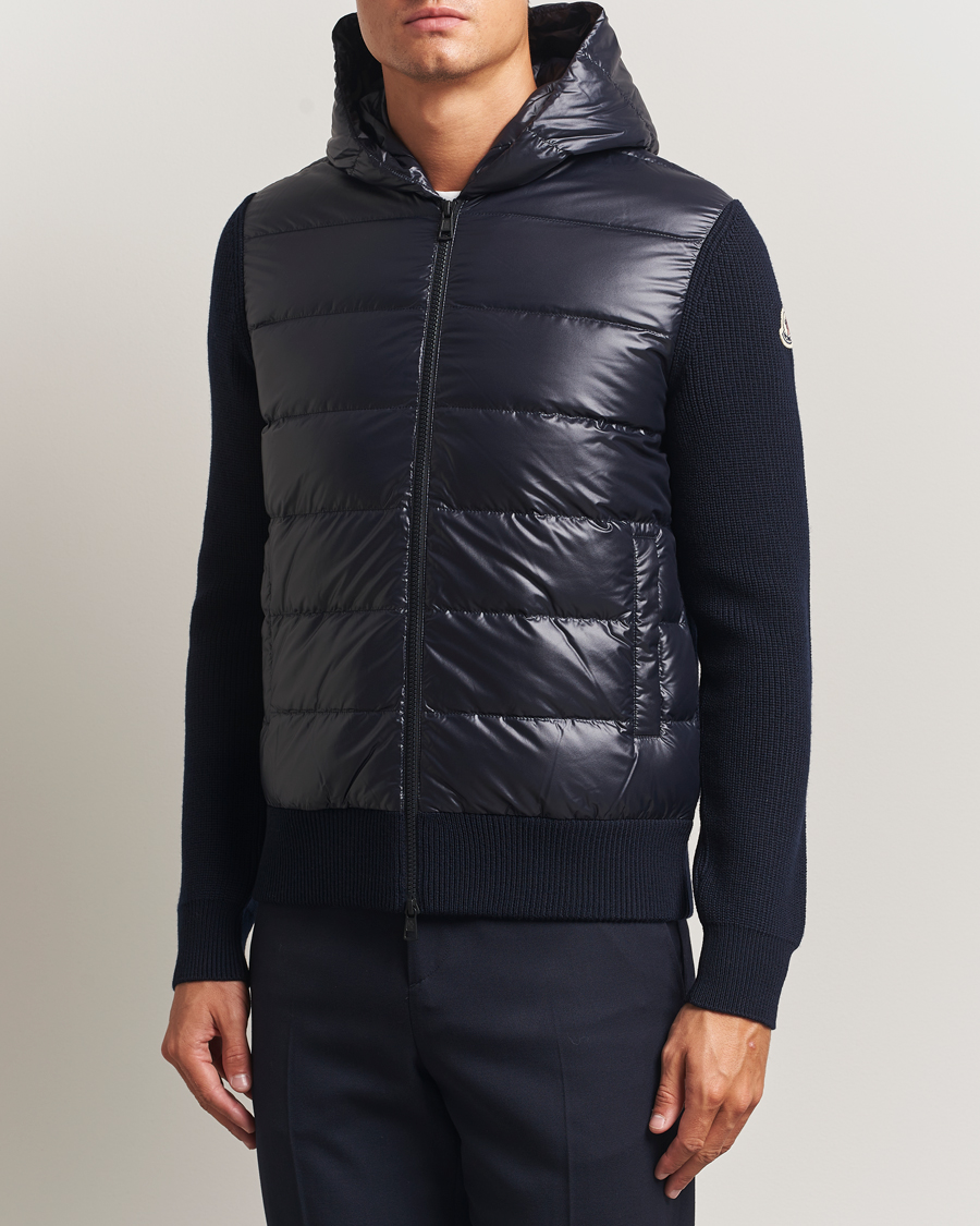 Mies | Puserot | Moncler | Padded Hooded Cardigan Navy