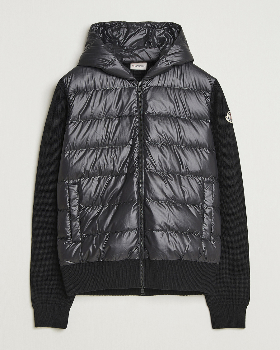 Mies | Puserot | Moncler | Padded Hooded Cardigan Black