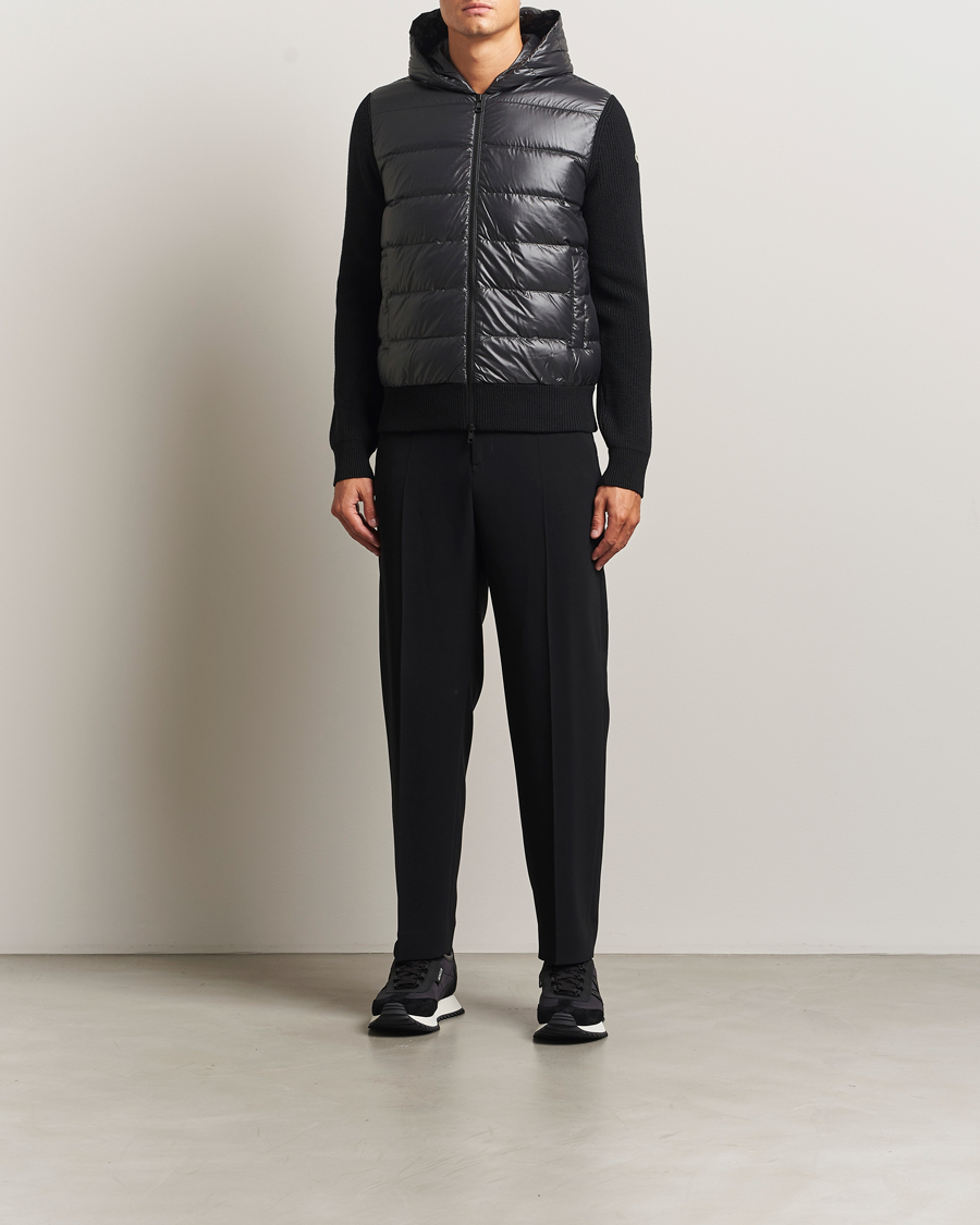 Mies | Puserot | Moncler | Padded Hooded Cardigan Black