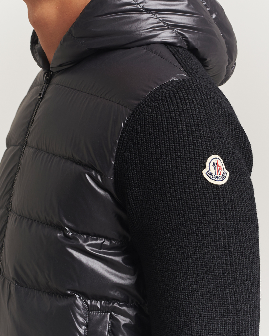 Mies | Puserot | Moncler | Padded Hooded Cardigan Black