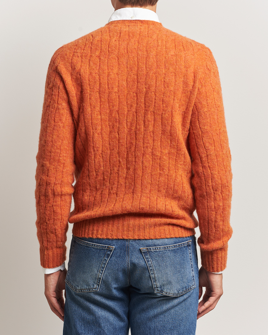 Mies | Puserot | Morris | Brushed Cable Sweater Orange