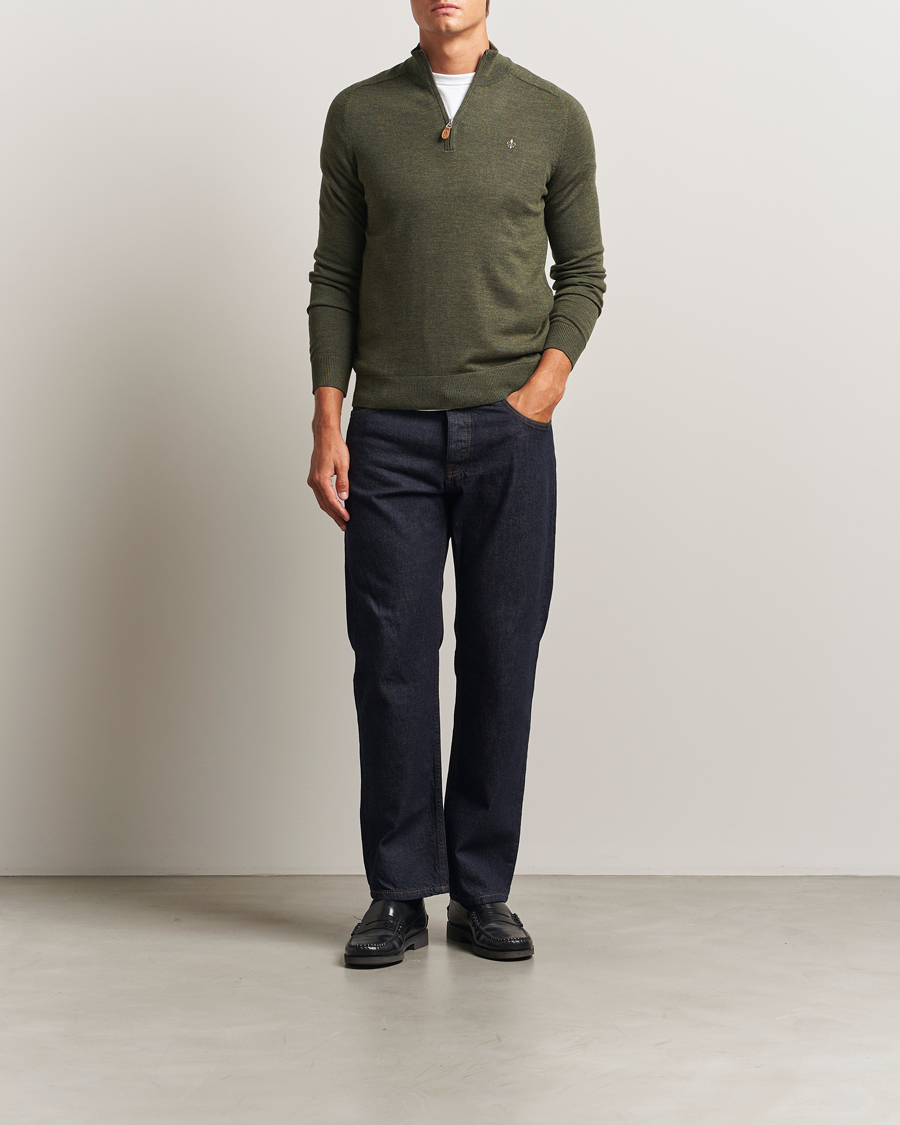 Mies | Puserot | Morris | John Merino Half Zip Olive