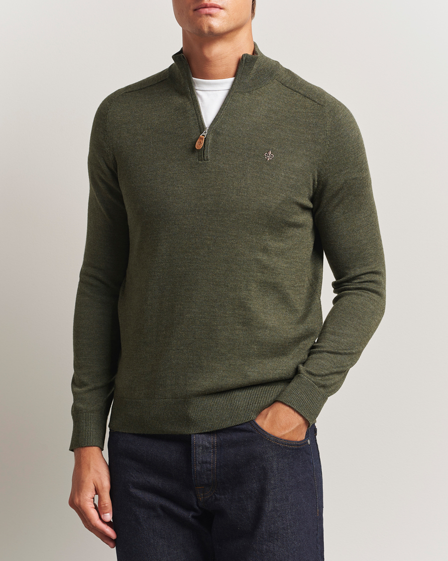 Mies | Puserot | Morris | John Merino Half Zip Olive