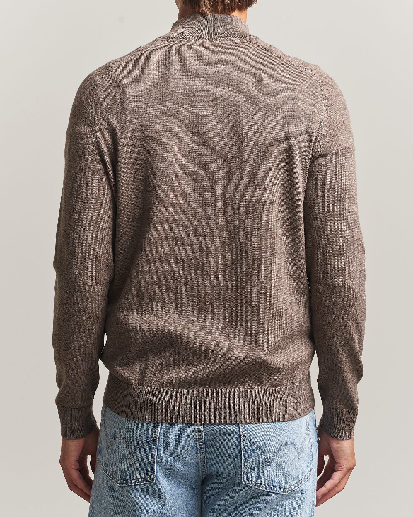 Mies | Puserot | Morris | John Merino Half Zip Brown
