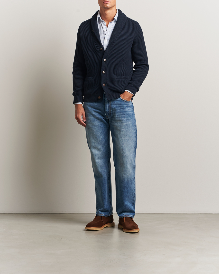 Mies | Puserot | Morris | Brayden Shawl Cardigan Navy