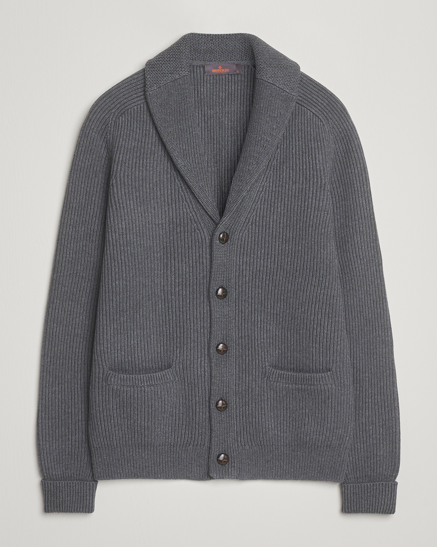 Mies | Puserot | Morris | Brayden Shawl Cardigan Grey