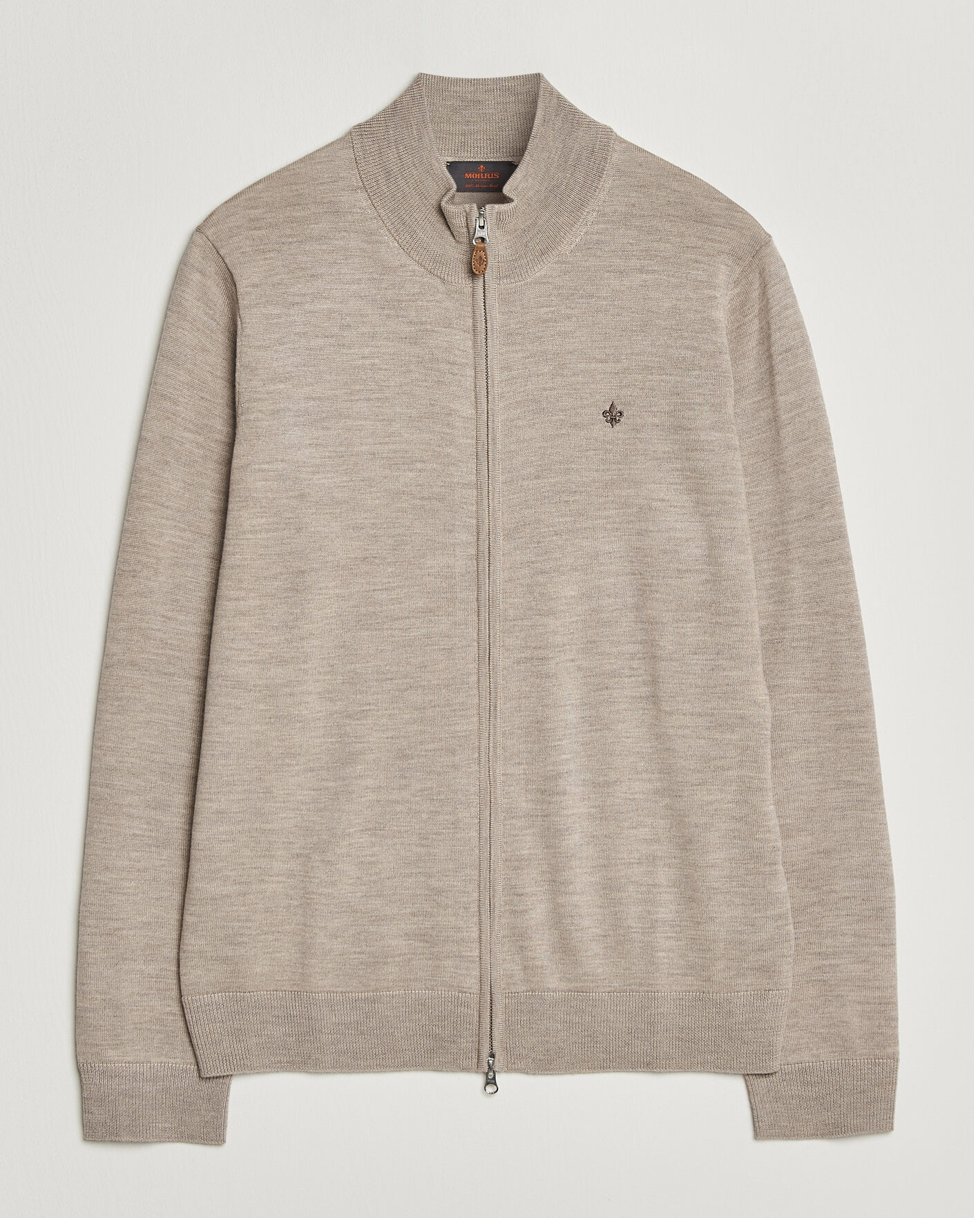 Mies | Puserot | Morris | Merino Full Zip Cardigan Khaki