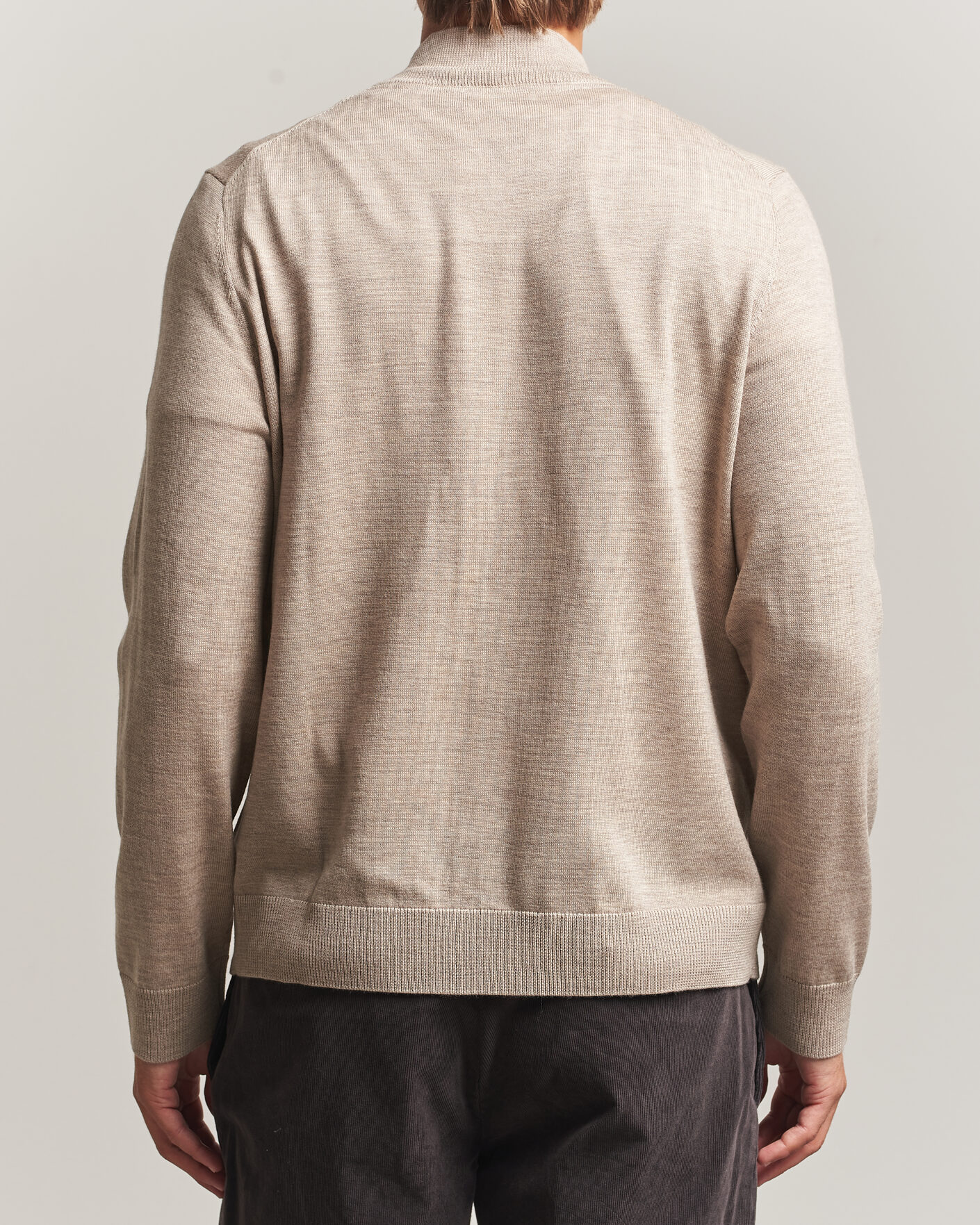 Mies | Puserot | Morris | Merino Full Zip Cardigan Khaki