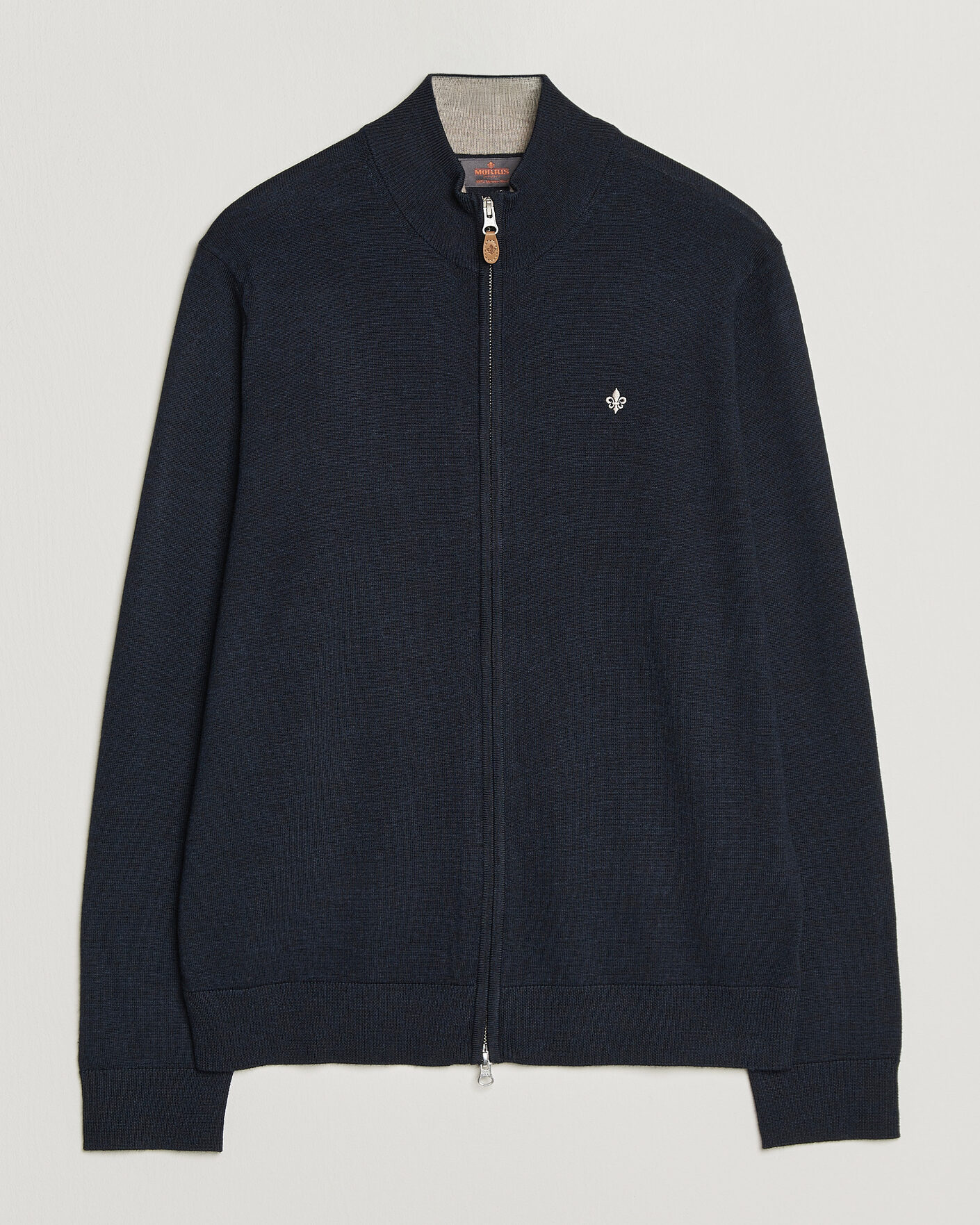 Mies | Puserot | Morris | Merino Full Zip Cardigan Navy