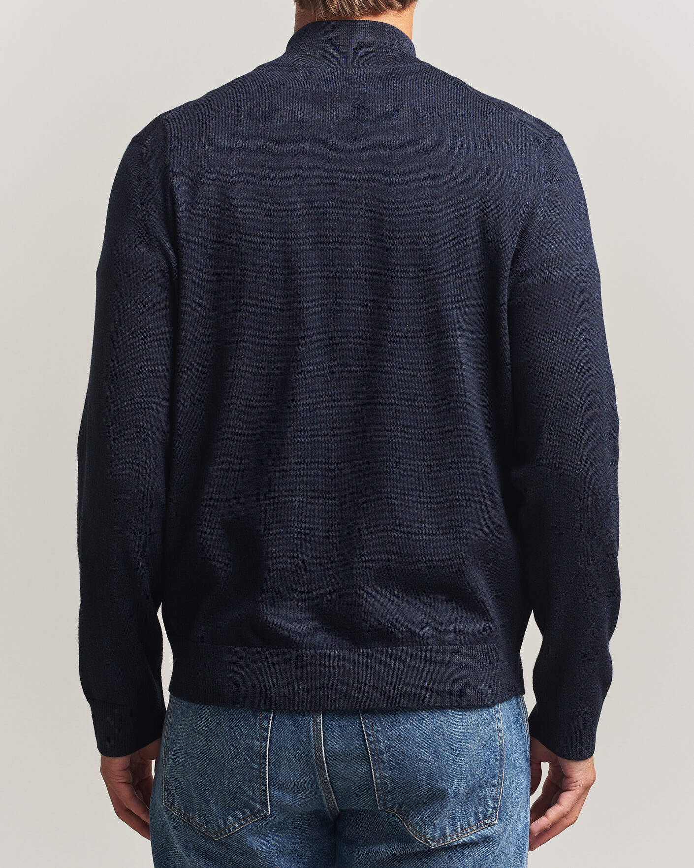 Mies | Puserot | Morris | Merino Full Zip Cardigan Navy