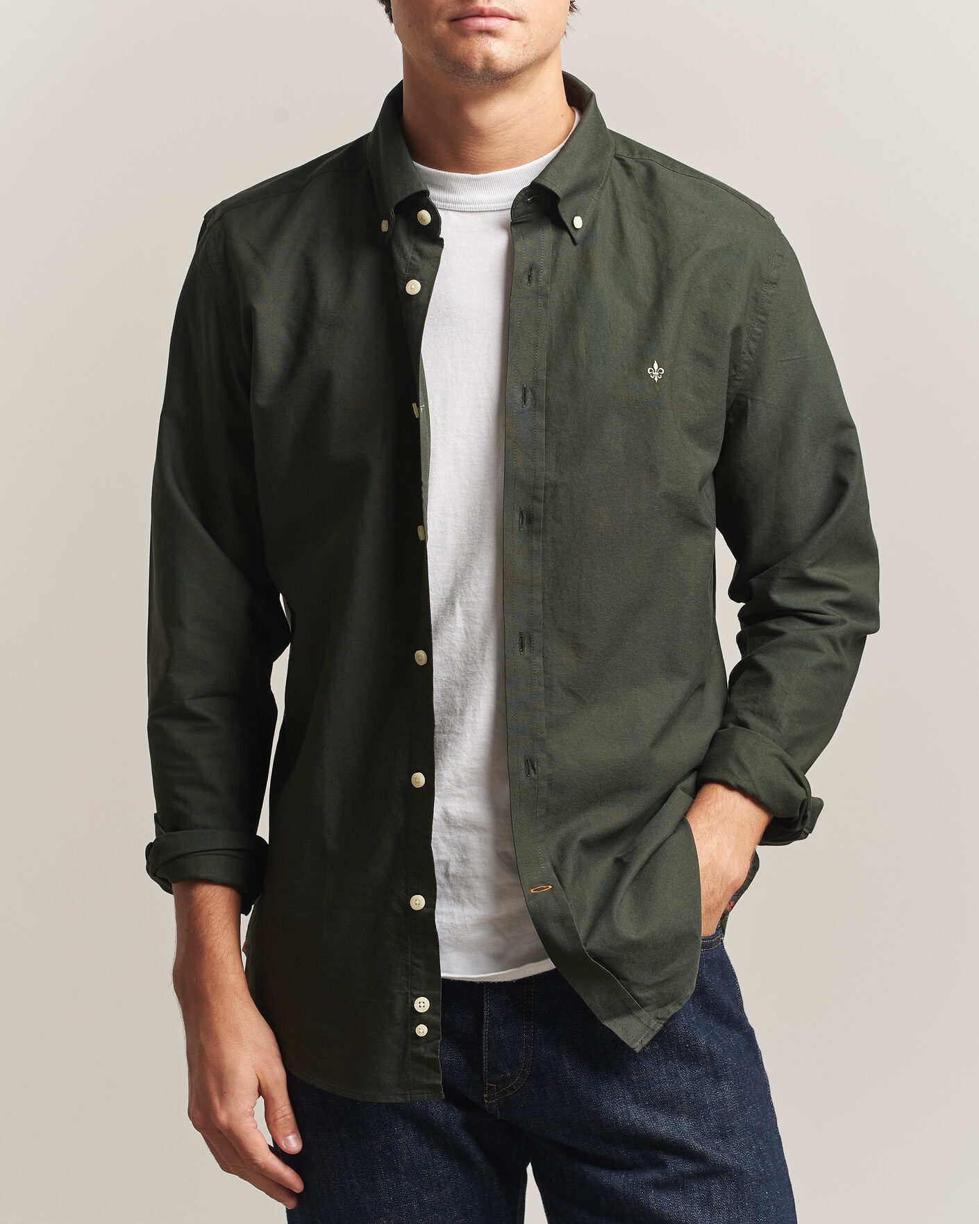 Mies | Puserot | Morris | Douglas Oxford Shirt Olive