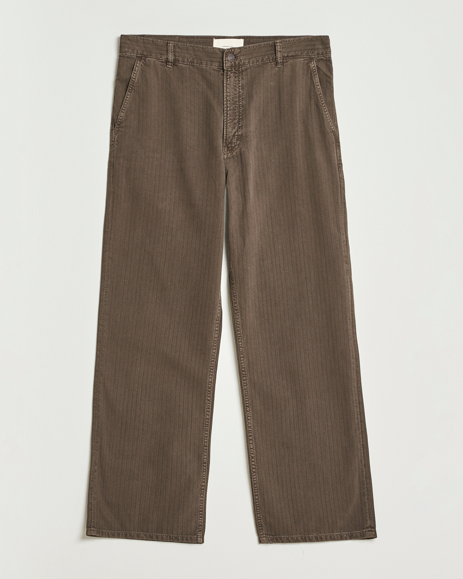 Mies | Housut | Jeanerica | Genua Herringbone Twill Chino Brown