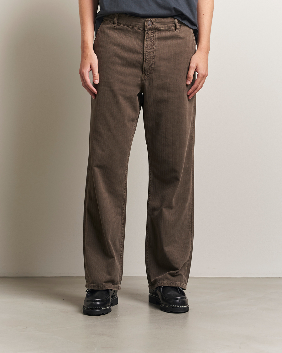 Mies | Housut | Jeanerica | Genua Herringbone Twill Chino Brown