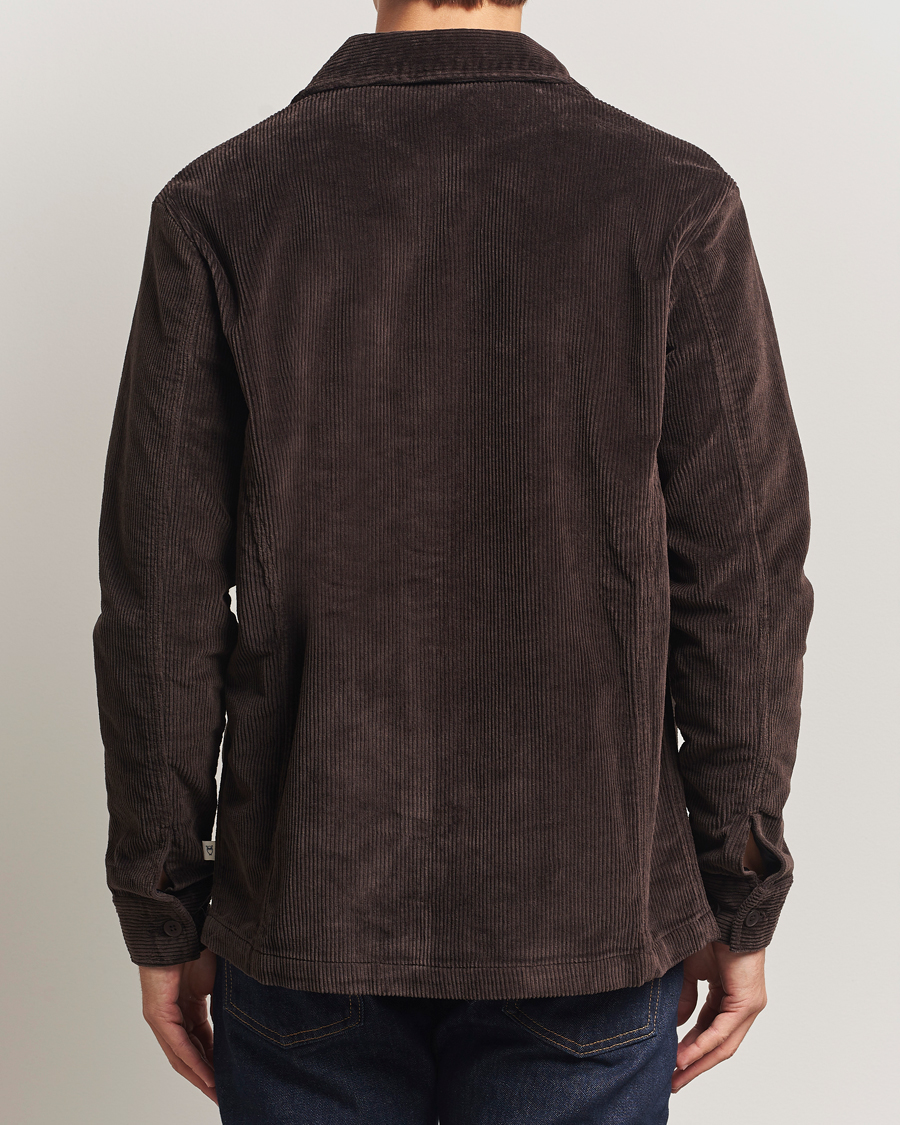 Mies | Kauluspaidat | KnowledgeCotton Apparel | Cotton Corduroy Overshirt Chocolate