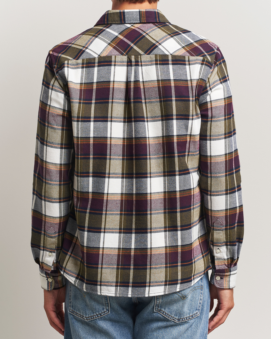 Mies | Kauluspaidat | KnowledgeCotton Apparel | Cotton Checked Flannel Shirt Green