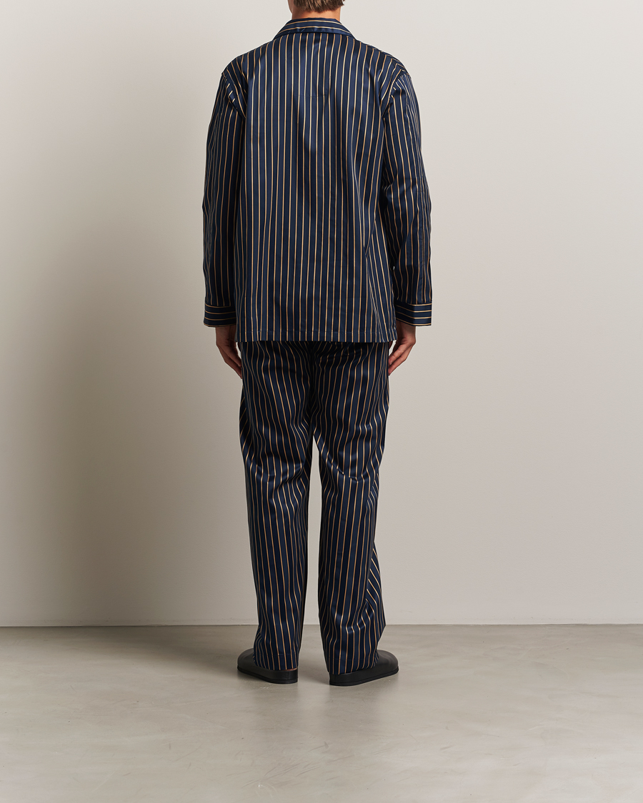 Mies | Yöpuvut ja kylpytakit | Derek Rose | Striped Cotton Pyjama Set Navy