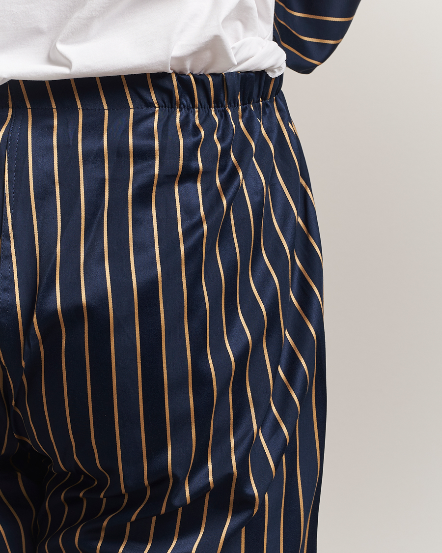 Mies | Yöpuvut ja kylpytakit | Derek Rose | Striped Cotton Pyjama Set Navy