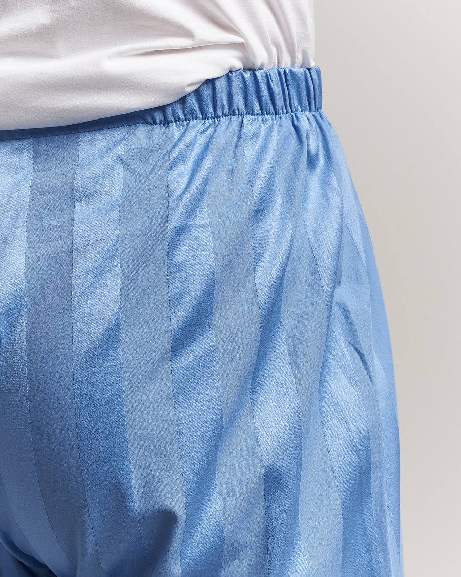 Mies | Yöpuvut ja kylpytakit | Derek Rose | Striped Cotton Satin Pyjama Set French Blue