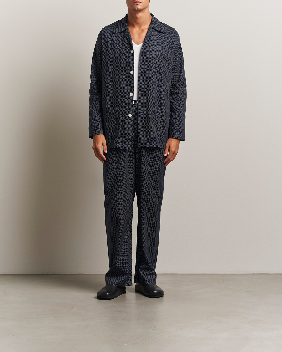 Mies | Yöpuvut ja kylpytakit | Derek Rose | Printed Cotton Pyjama Set Navy
