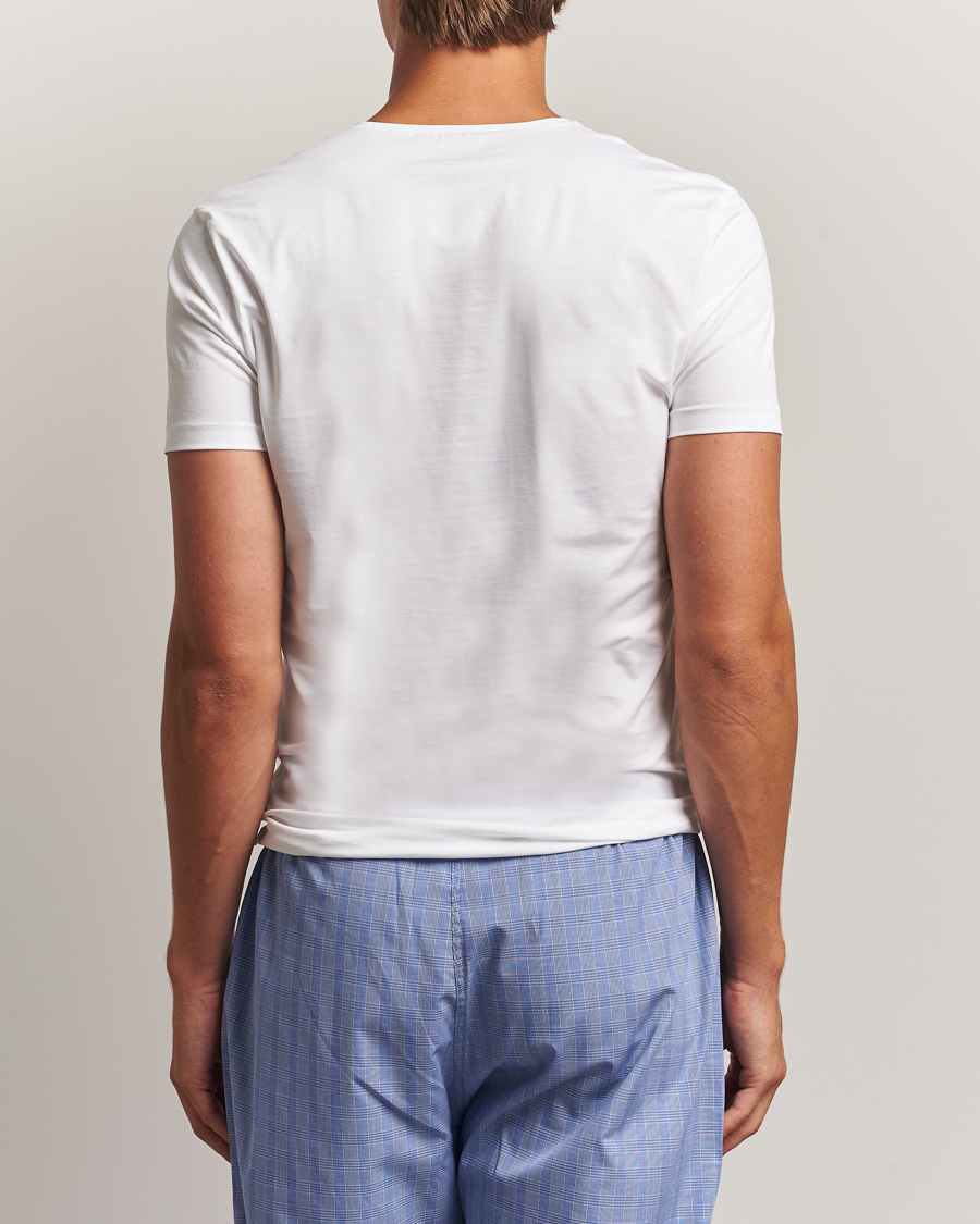 Mies | T-paidat | Derek Rose | Pima Cotton V-Neck T-Shirt White