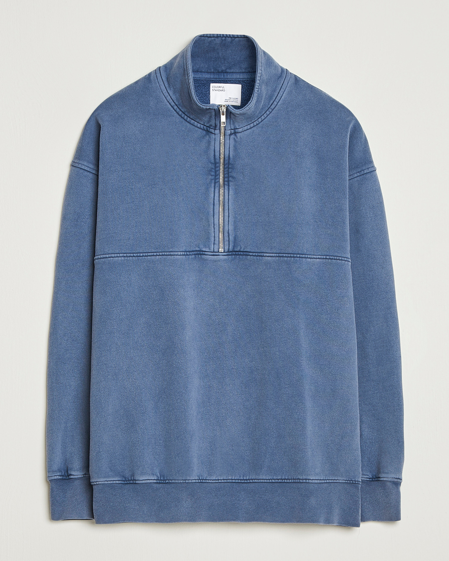 Mies | Puserot | Colorful Standard | Classic Organic Half-Zip Neptune Blue