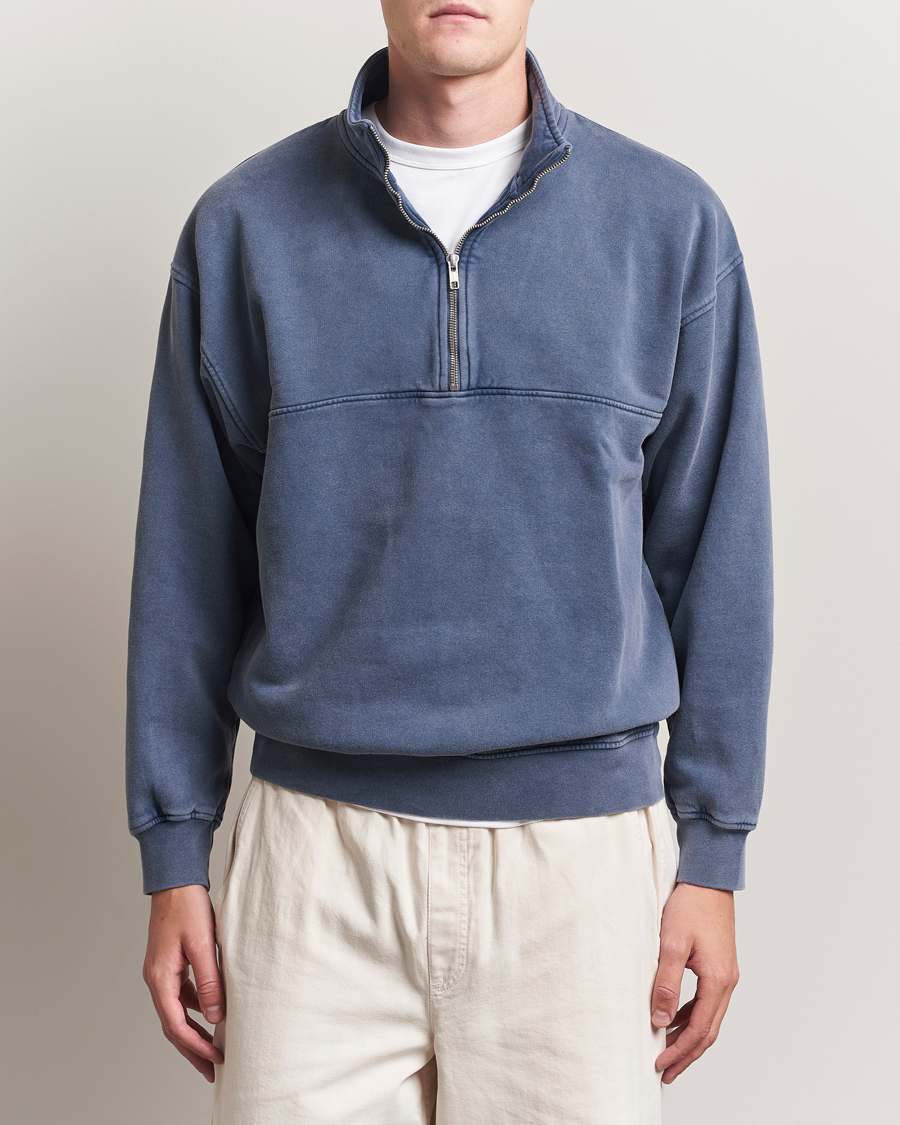 Mies | Puserot | Colorful Standard | Classic Organic Half-Zip Neptune Blue