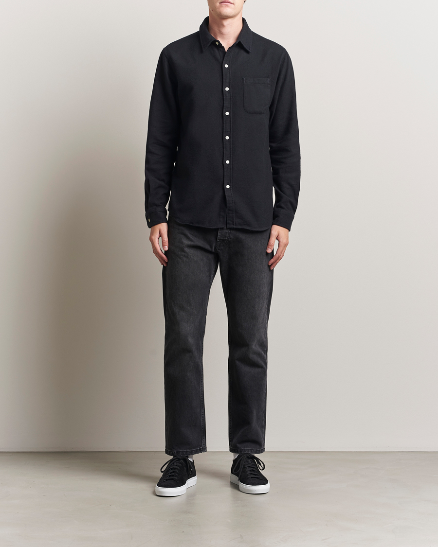 Mies | Kauluspaidat | Colorful Standard | Organic Flannel Shirt Deep Black