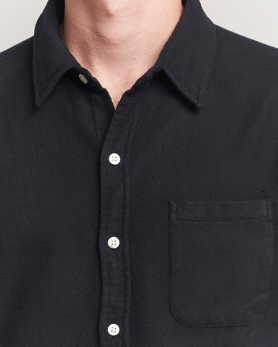 Mies | Kauluspaidat | Colorful Standard | Organic Flannel Shirt Deep Black